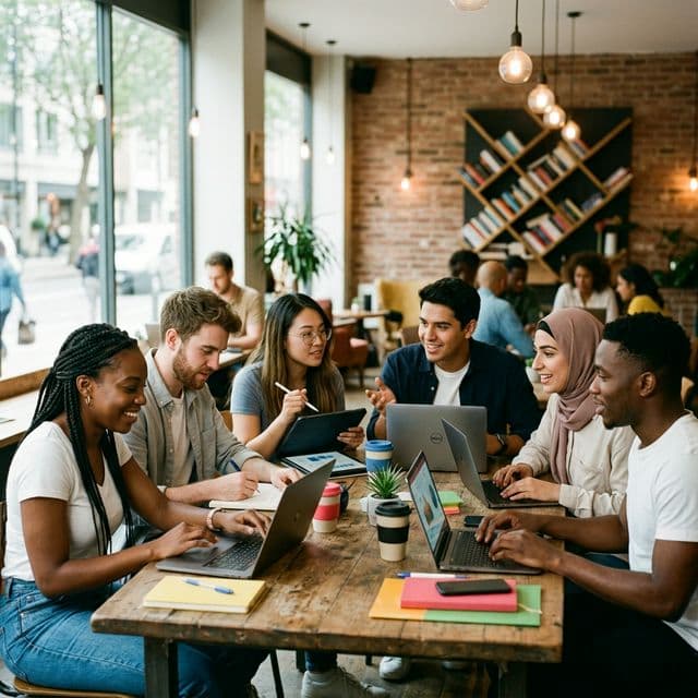 Diverse learners collaborating